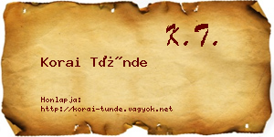 Korai Tünde névjegykártya