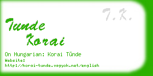 tunde korai business card